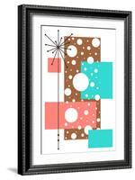 Lacuna - Aqua and Brown-Tonya Newton-Framed Art Print