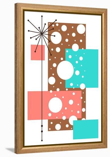 Lacuna - Aqua and Brown-Tonya Newton-Framed Stretched Canvas