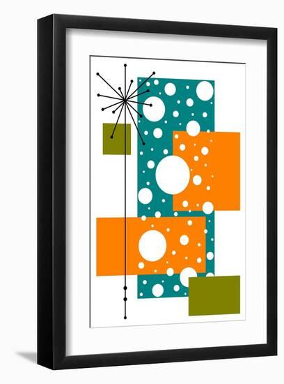 Lacuna - Aqua and Orange-Tonya Newton-Framed Art Print