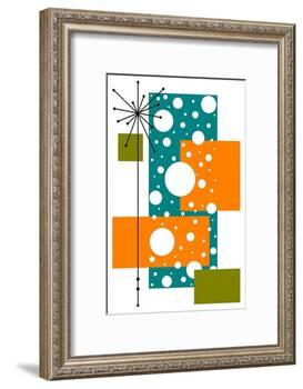 Lacuna - Aqua and Orange-Tonya Newton-Framed Art Print