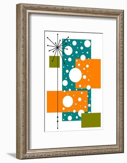 Lacuna - Aqua and Orange-Tonya Newton-Framed Art Print