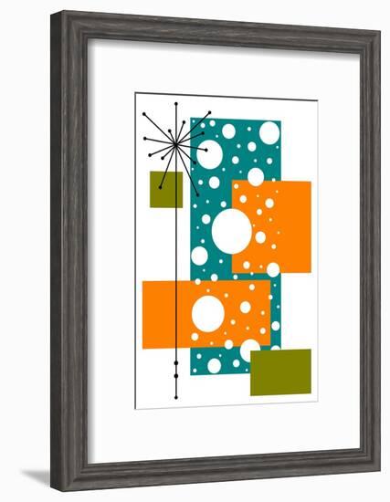 Lacuna - Aqua and Orange-Tonya Newton-Framed Art Print