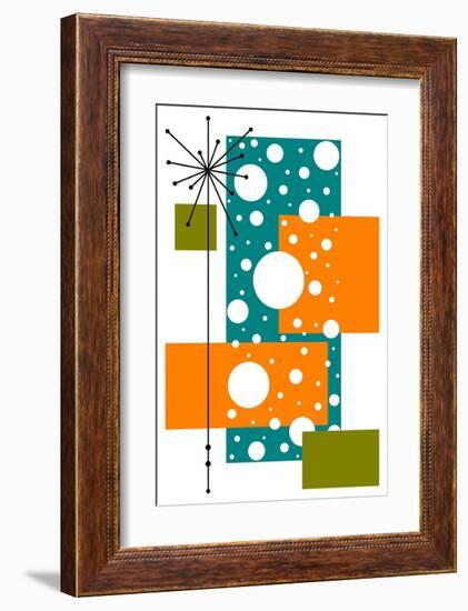 Lacuna - Aqua and Orange-Tonya Newton-Framed Art Print