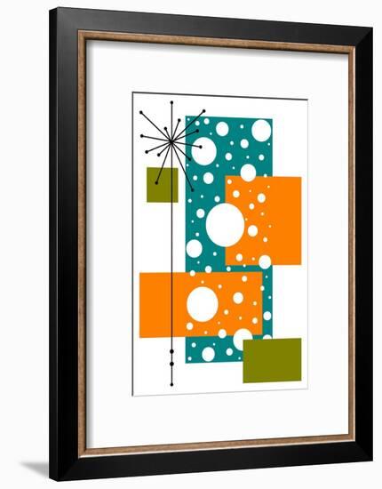 Lacuna - Aqua and Orange-Tonya Newton-Framed Art Print