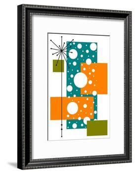 Lacuna - Aqua and Orange-Tonya Newton-Framed Art Print