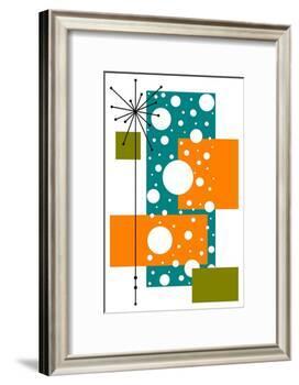 Lacuna - Aqua and Orange-Tonya Newton-Framed Art Print