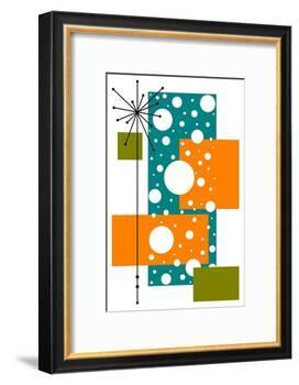 Lacuna - Aqua and Orange-Tonya Newton-Framed Art Print