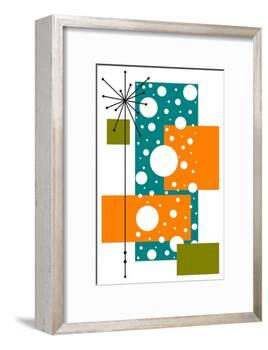 Lacuna - Aqua and Orange-Tonya Newton-Framed Art Print