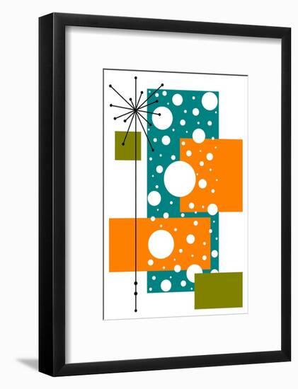 Lacuna - Aqua and Orange-Tonya Newton-Framed Art Print