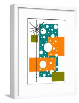 Lacuna - Aqua and Orange-Tonya Newton-Framed Art Print