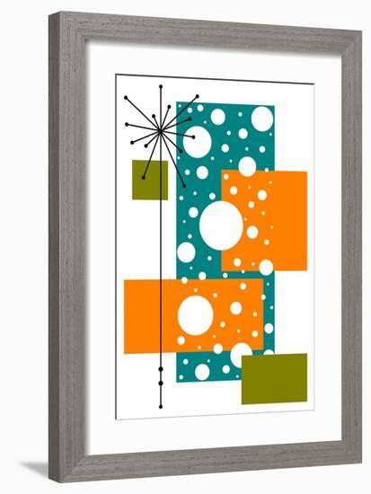 Lacuna - Aqua and Orange-Tonya Newton-Framed Art Print