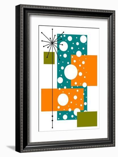 Lacuna - Aqua and Orange-Tonya Newton-Framed Art Print