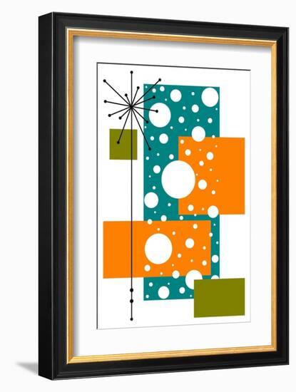 Lacuna - Aqua and Orange-Tonya Newton-Framed Art Print