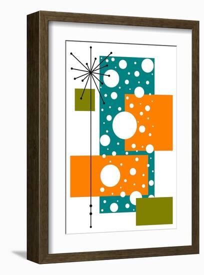 Lacuna - Aqua and Orange-Tonya Newton-Framed Art Print