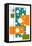 Lacuna - Aqua and Orange-Tonya Newton-Framed Stretched Canvas