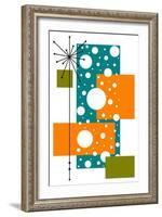 Lacuna - Aqua and Orange-Tonya Newton-Framed Art Print