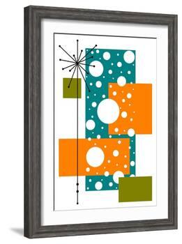 Lacuna - Aqua and Orange-Tonya Newton-Framed Art Print