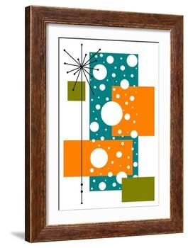 Lacuna - Aqua and Orange-Tonya Newton-Framed Art Print