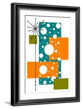 Lacuna - Aqua and Orange-Tonya Newton-Framed Art Print