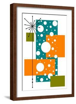 Lacuna - Aqua and Orange-Tonya Newton-Framed Art Print