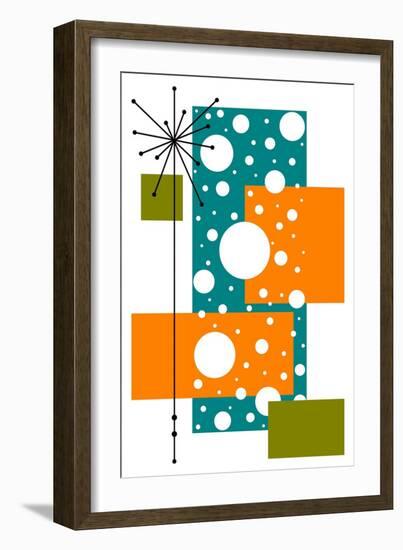 Lacuna - Aqua and Orange-Tonya Newton-Framed Art Print