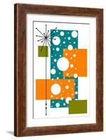 Lacuna - Aqua and Orange-Tonya Newton-Framed Art Print