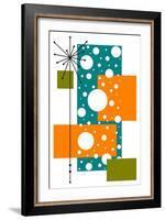 Lacuna - Aqua and Orange-Tonya Newton-Framed Art Print