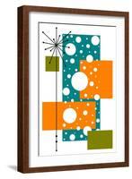 Lacuna - Aqua and Orange-Tonya Newton-Framed Art Print