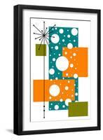 Lacuna - Aqua and Orange-Tonya Newton-Framed Art Print