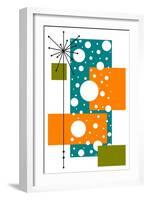 Lacuna - Aqua and Orange-Tonya Newton-Framed Art Print