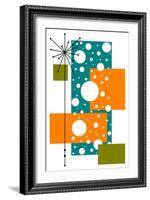Lacuna - Aqua and Orange-Tonya Newton-Framed Art Print