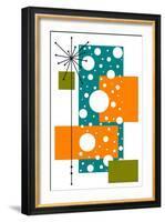 Lacuna - Aqua and Orange-Tonya Newton-Framed Art Print