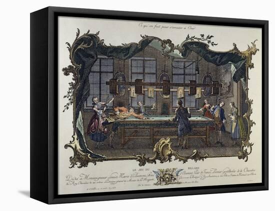 Ladies and Gentlemen Playing Billiards, by Johann Esaias Nilson (1721-1788), Germany, 18th Century-null-Framed Premier Image Canvas