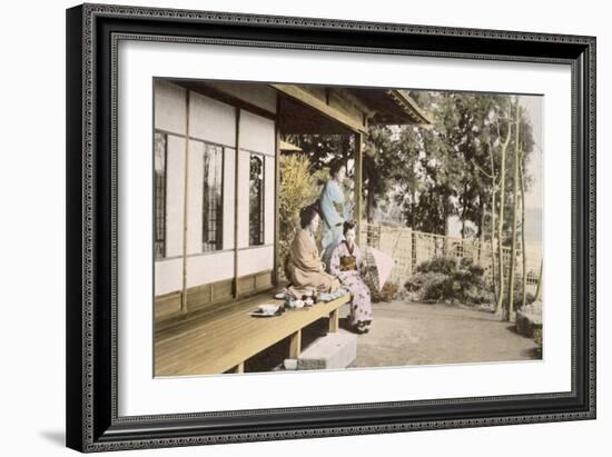 Ladies at Home (Hand Coloured Photo)-Japanese Photographer-Framed Giclee Print