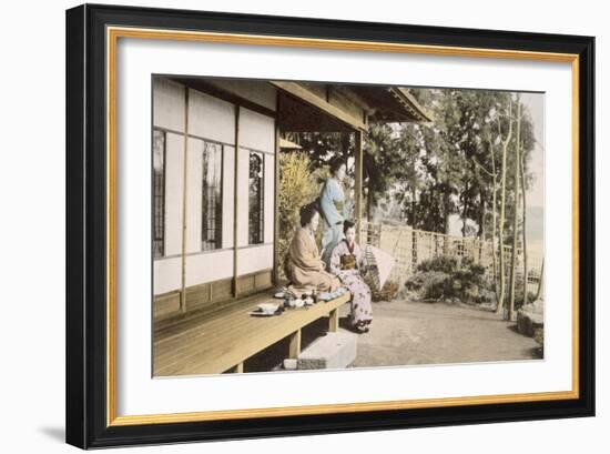 Ladies at Home (Hand Coloured Photo)-Japanese Photographer-Framed Giclee Print