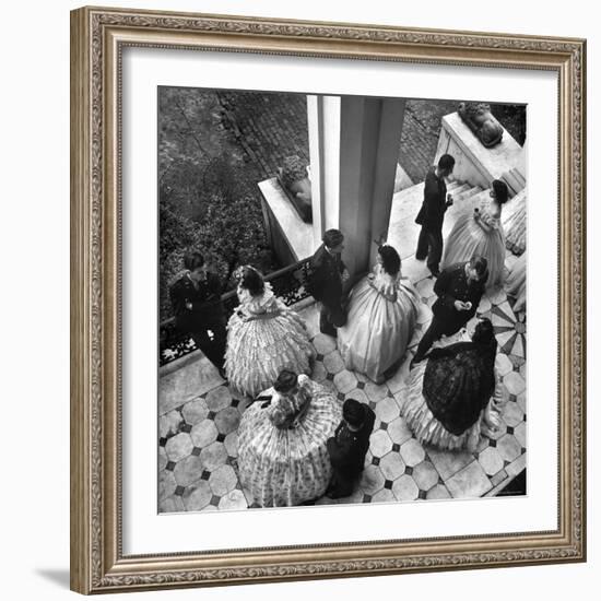 Ladies at Party for Local Army Flying School Cadets serving coffee in Antebellem Mansion, Riverview-Alfred Eisenstaedt-Framed Photographic Print