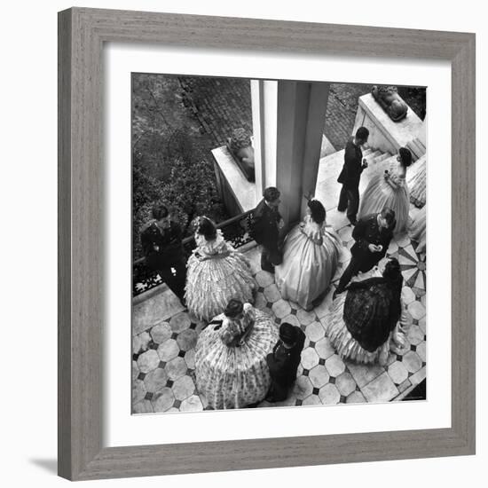 Ladies at Party for Local Army Flying School Cadets serving coffee in Antebellem Mansion, Riverview-Alfred Eisenstaedt-Framed Photographic Print