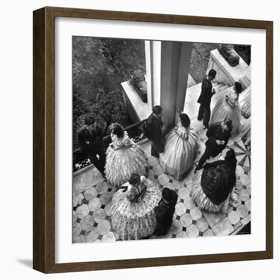 Ladies at Party for Local Army Flying School Cadets serving coffee in Antebellem Mansion, Riverview-Alfred Eisenstaedt-Framed Photographic Print