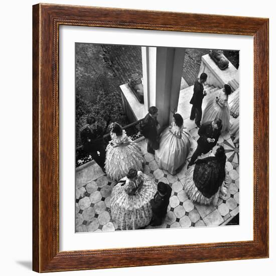 Ladies at Party for Local Army Flying School Cadets serving coffee in Antebellem Mansion, Riverview-Alfred Eisenstaedt-Framed Photographic Print