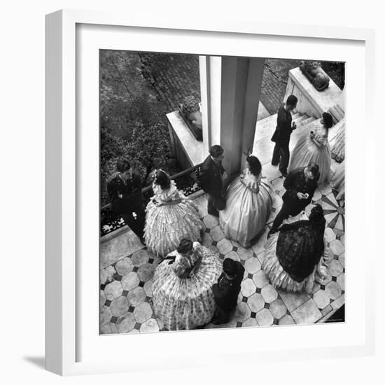 Ladies at Party for Local Army Flying School Cadets serving coffee in Antebellem Mansion, Riverview-Alfred Eisenstaedt-Framed Photographic Print