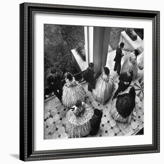 Ladies at Party for Local Army Flying School Cadets serving coffee in Antebellem Mansion, Riverview-Alfred Eisenstaedt-Framed Photographic Print