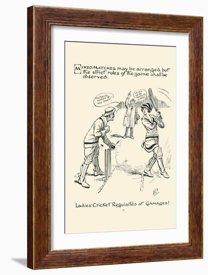 Ladies Cricket Requisites-null-Framed Art Print