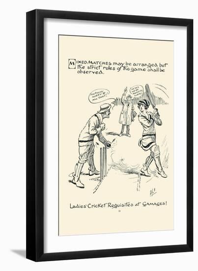 Ladies Cricket Requisites-null-Framed Art Print