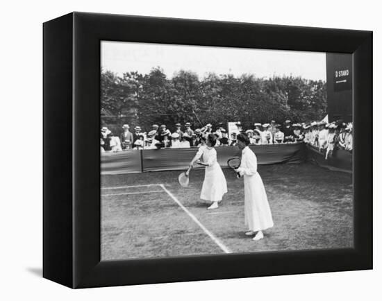 Ladies' Doubles Match at Wimbledon-null-Framed Premier Image Canvas