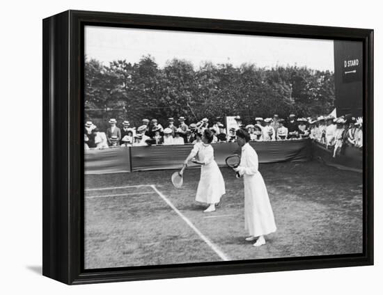 Ladies' Doubles Match at Wimbledon-null-Framed Premier Image Canvas