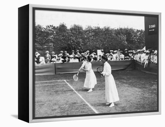 Ladies' Doubles Match at Wimbledon-null-Framed Premier Image Canvas