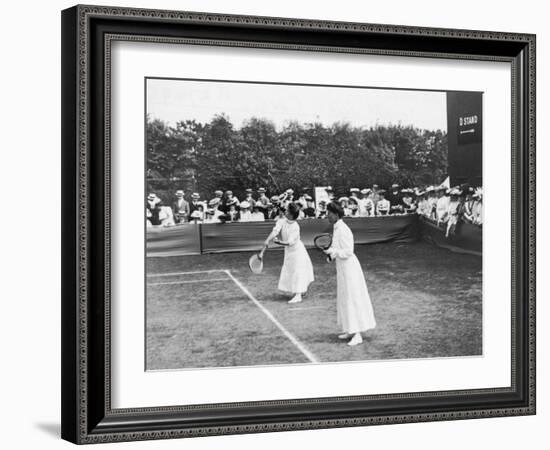 Ladies' Doubles Match at Wimbledon-null-Framed Photographic Print