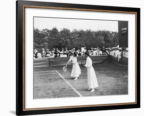 Ladies' Doubles Match at Wimbledon-null-Framed Photographic Print