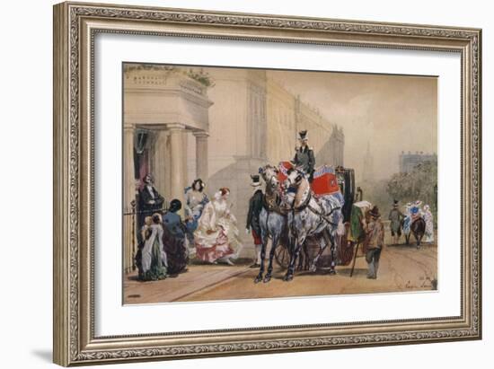 'Ladies Entering Their Carriage in Belgrave Square', 19th century-Eugene Louis Lami-Framed Giclee Print
