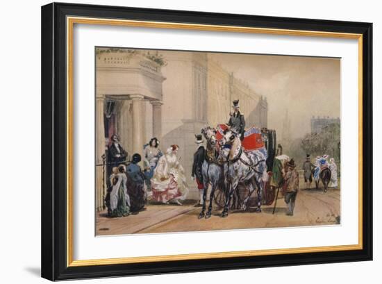 'Ladies Entering Their Carriage in Belgrave Square', 19th century-Eugene Louis Lami-Framed Giclee Print